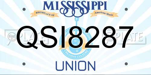 QSI8287 Mississippi License Plate