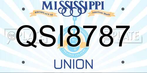 QSI8787 Mississippi License Plate