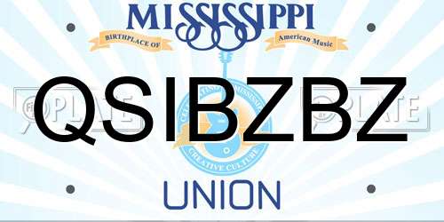 QSIBZBZ Mississippi License Plate