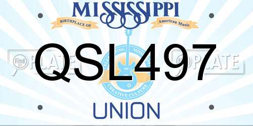 QSL497 Mississippi License Plate