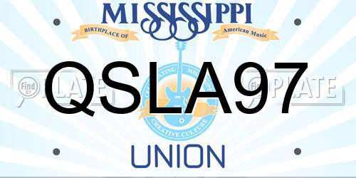 QSLA97 Mississippi License Plate