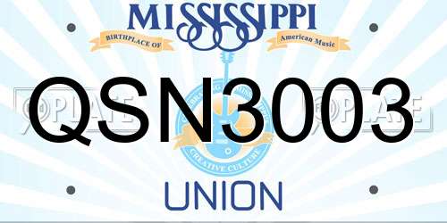 QSN3003 Mississippi License Plate
