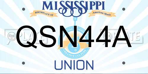 QSN44A Mississippi License Plate