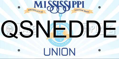 QSNEDDE Mississippi License Plate
