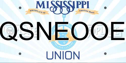 QSNEOOE Mississippi License Plate