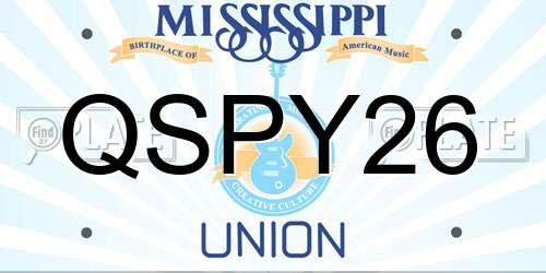 QSPY26 Mississippi License Plate