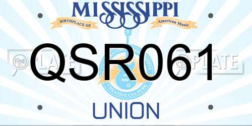 QSR061 Mississippi License Plate