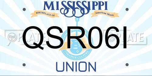 QSR06I Mississippi License Plate