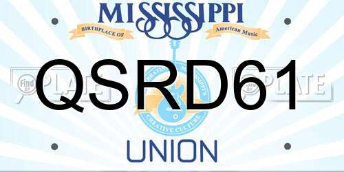 QSRD61 Mississippi License Plate