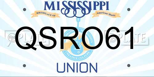 QSRO61 Mississippi License Plate