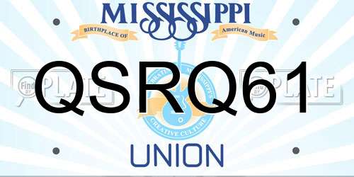 QSRQ61 Mississippi License Plate