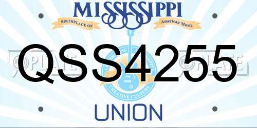 QSS4255 Mississippi License Plate