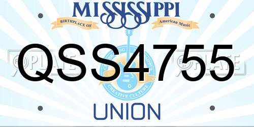 QSS4755 Mississippi License Plate