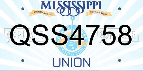 QSS4758 Mississippi License Plate