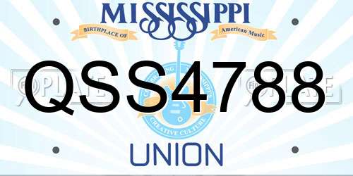 QSS4788 Mississippi License Plate