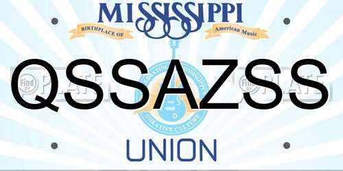 QSSAZSS Mississippi License Plate