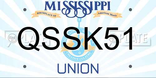 QSSK51 Mississippi License Plate