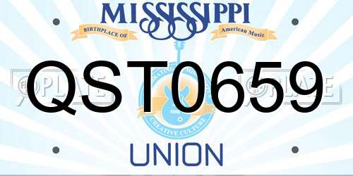 QST0659 Mississippi License Plate