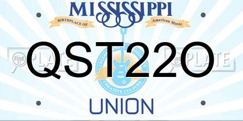 QST22O Mississippi License Plate