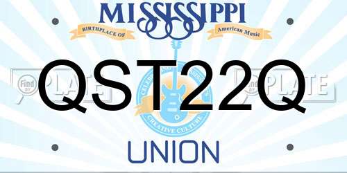 QST22Q Mississippi License Plate