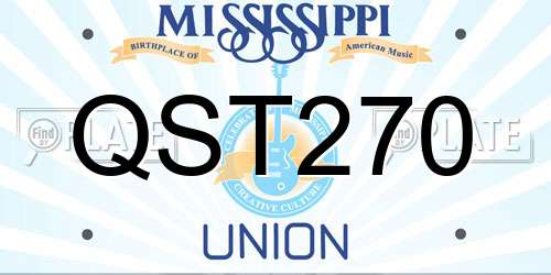 QST270 Mississippi License Plate