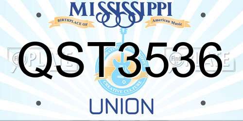 QST3536 Mississippi License Plate