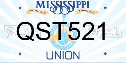 QST521 Mississippi License Plate