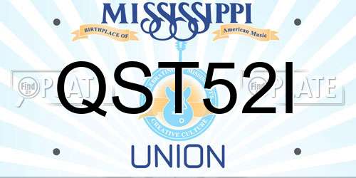 QST52I Mississippi License Plate