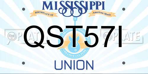 QST57I Mississippi License Plate