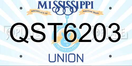 QST6203 Mississippi License Plate