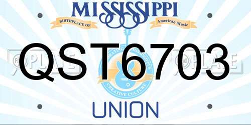 QST6703 Mississippi License Plate