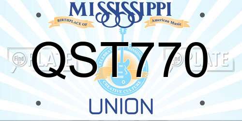QST770 Mississippi License Plate