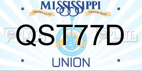 QST77D Mississippi License Plate