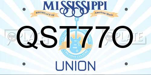 QST77O Mississippi License Plate