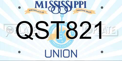 QST821 Mississippi License Plate