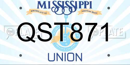 QST871 Mississippi License Plate