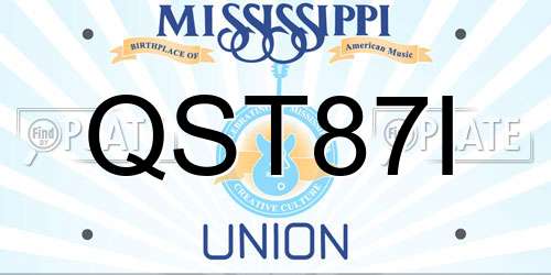 QST87I Mississippi License Plate