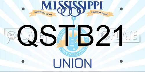 QSTB21 Mississippi License Plate