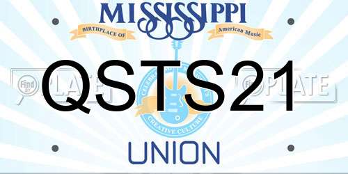 QSTS21 Mississippi License Plate