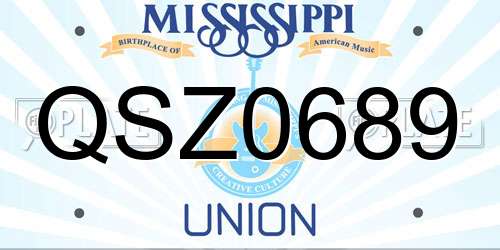 QSZ0689 Mississippi License Plate