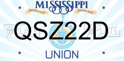QSZ22D Mississippi License Plate