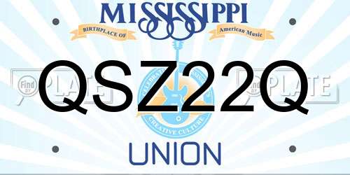 QSZ22Q Mississippi License Plate