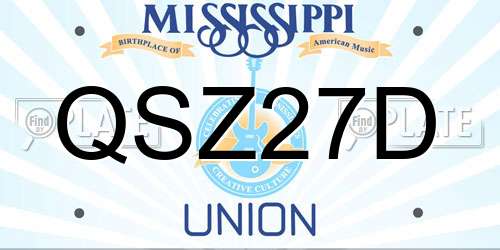 QSZ27D Mississippi License Plate