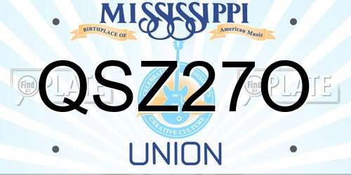 QSZ27O Mississippi License Plate