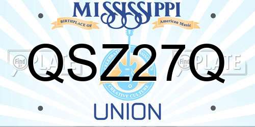 QSZ27Q Mississippi License Plate