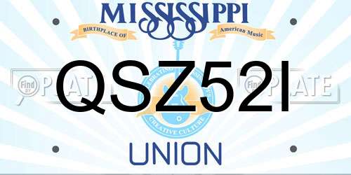QSZ52I Mississippi License Plate