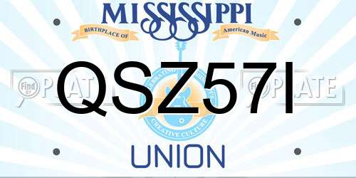 QSZ57I Mississippi License Plate