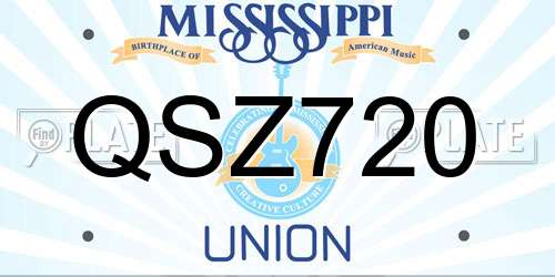 QSZ720 Mississippi License Plate