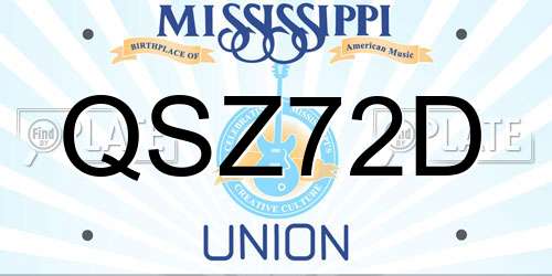 QSZ72D Mississippi License Plate