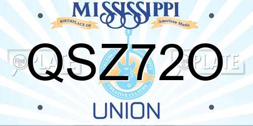 QSZ72O Mississippi License Plate